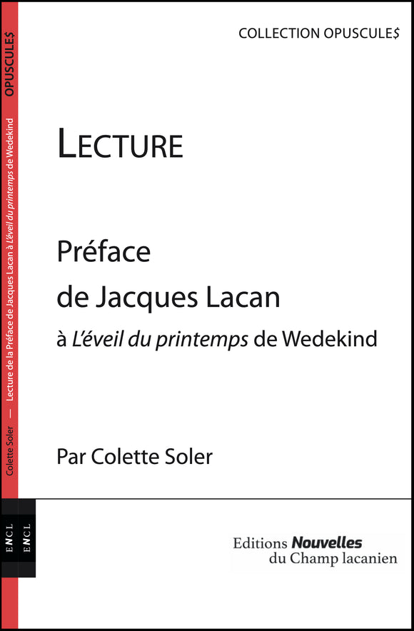 Lecture – Préface de Jacques Lacan à L’Éveil du printemps de F. Wedekind